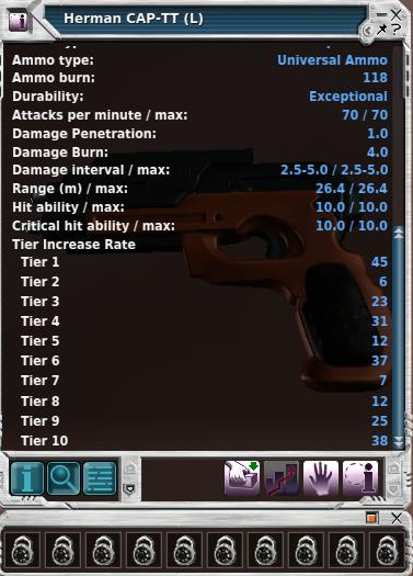 Attacks Per Minute for Weapons in Entropia Universe